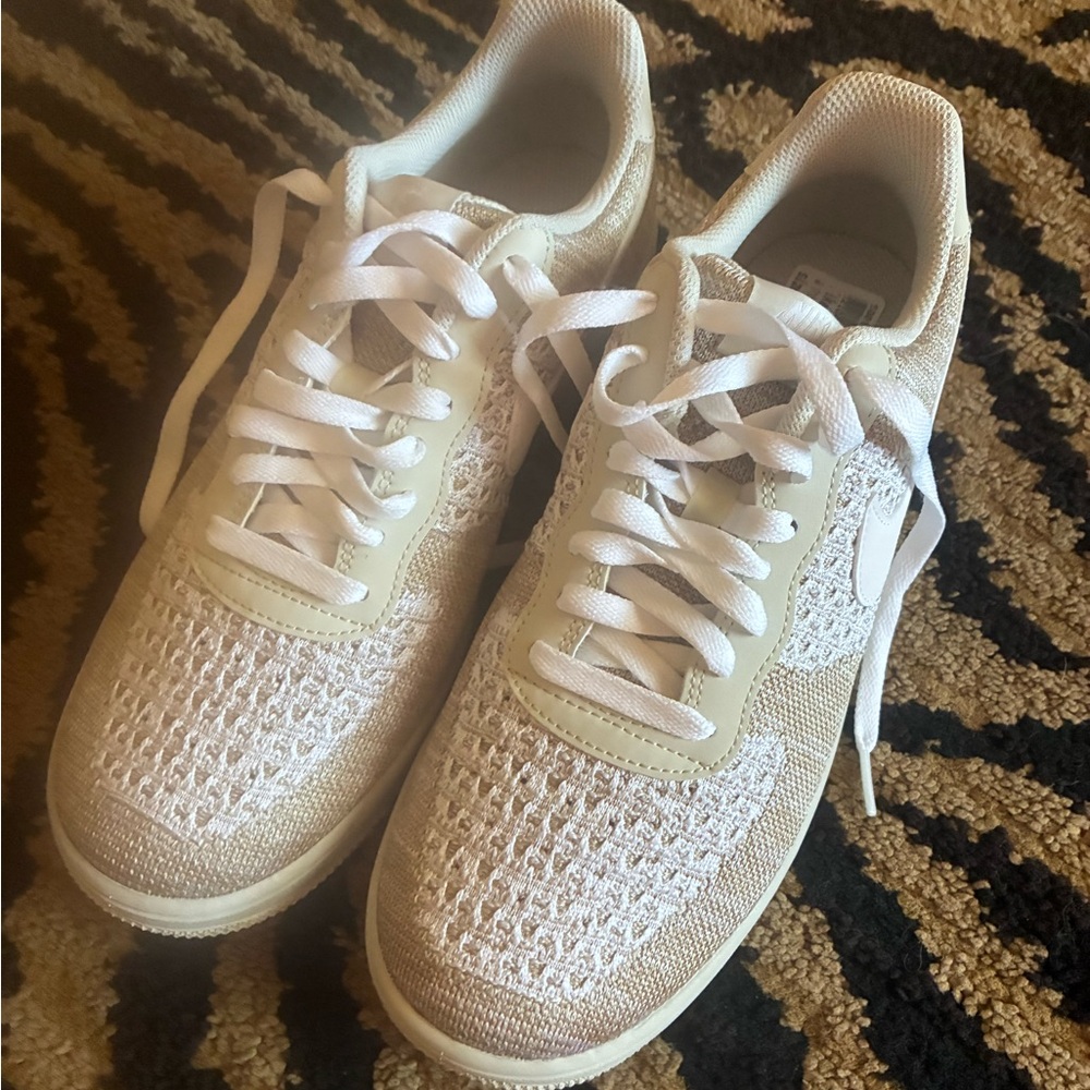 Nike Women's Beige and White Sneakers